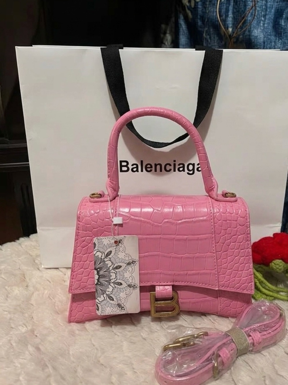 nwt Croc-Embossed Top Handle Satchel